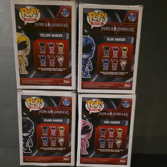 Funko Pop! Power Rangers Set - Vibrant Blue, Yellow, Pink, Black - Picture 6 of 10